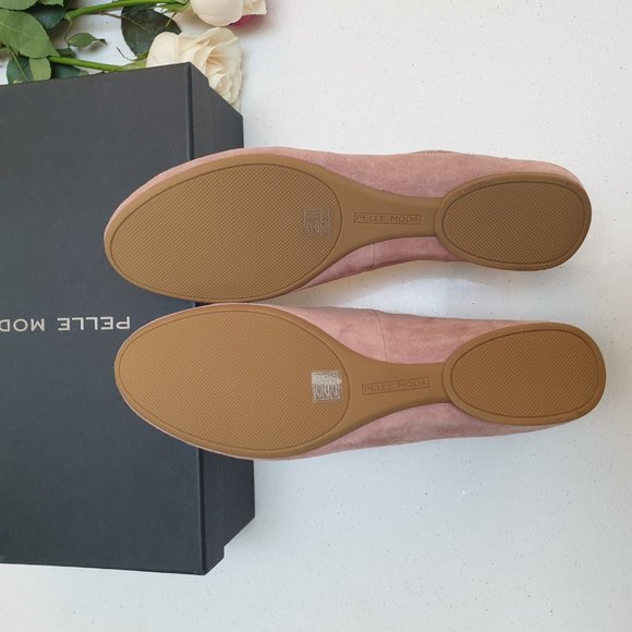 NWT Suede Dusty Pink Round Toe Mary Jane Ballet Flats - Picture 8 of 14